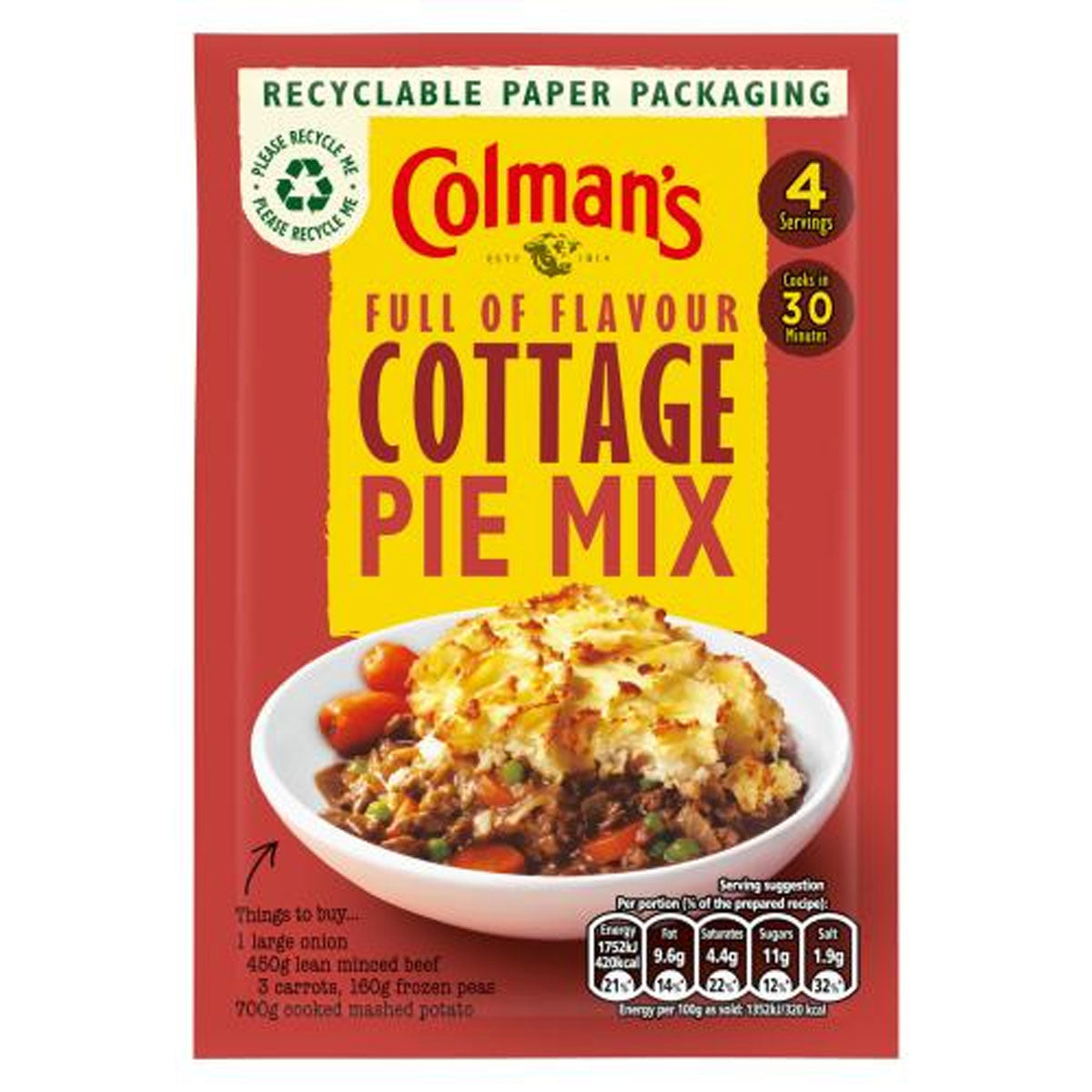 Colman's - Cottage Pie Recipe Mix - 45g - Continental Food Store