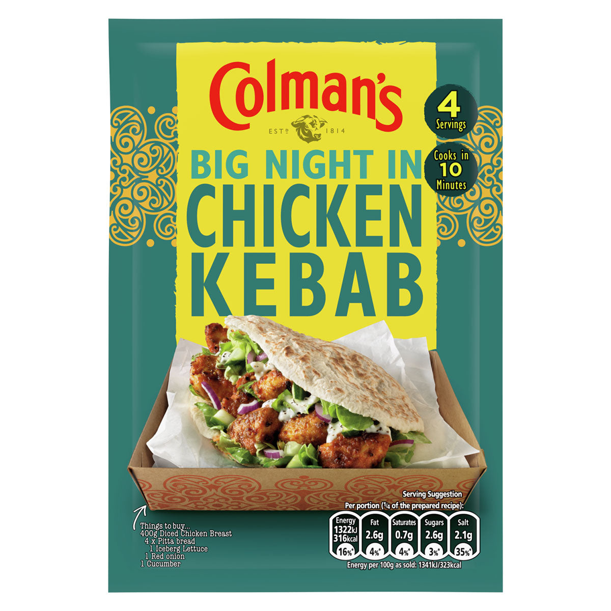 Colman's - Chicken Kebab Seasoning Mix - 30g - Continental Food Store