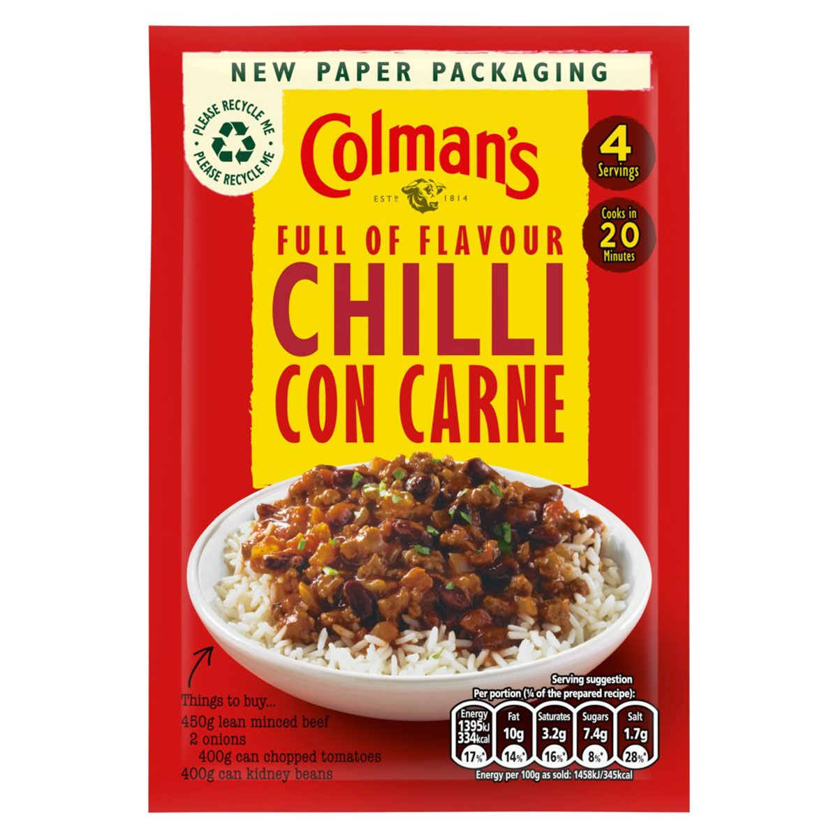 Colman's - Chilli Con Carne Recipe Mix - 50g - Continental Food Store