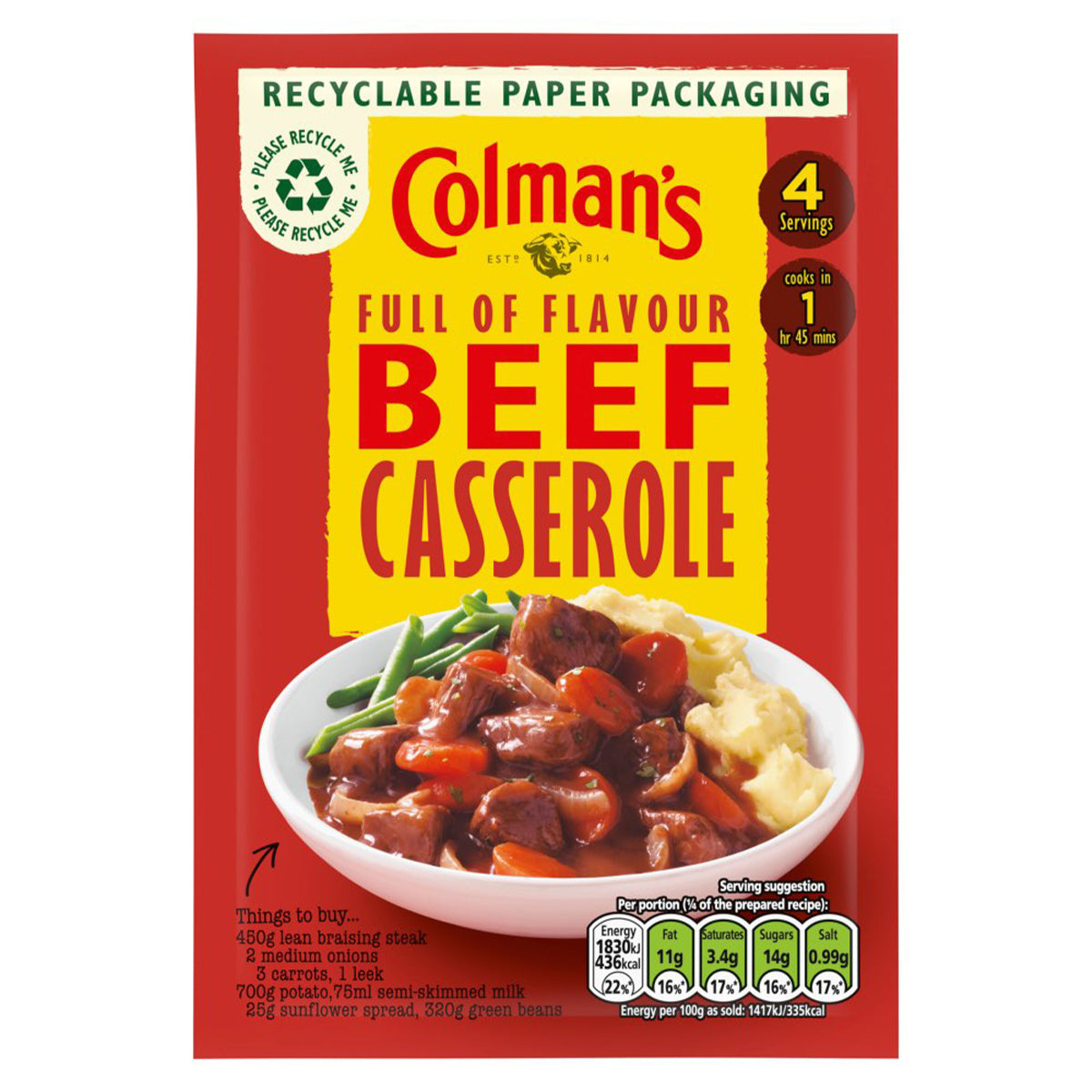 Colmans - Beef Casserole Recipe Mix - 40g - Continental Food Store