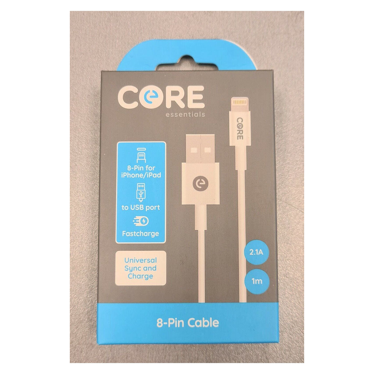 Core - 8 Pin to USB Cable 1M White - Continental Food Store