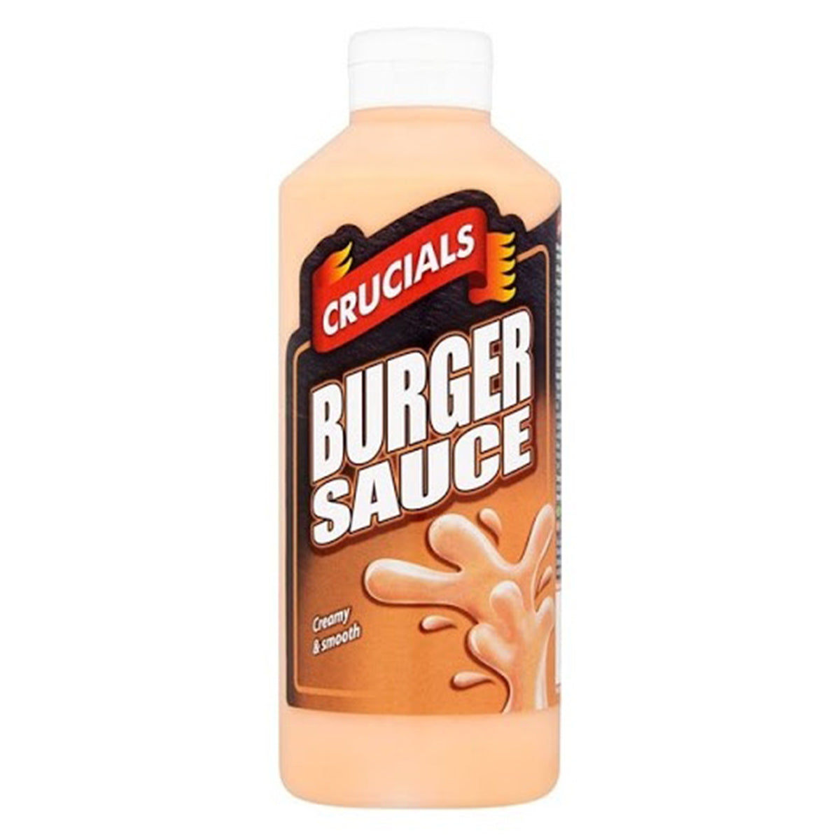 A bottle of Crucials - Burger Sauce - 500ml on a white background.