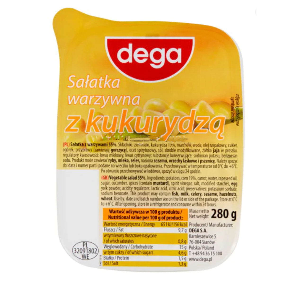 Dega - Vegetable Salad with Corn - 280g - Continental Food Store