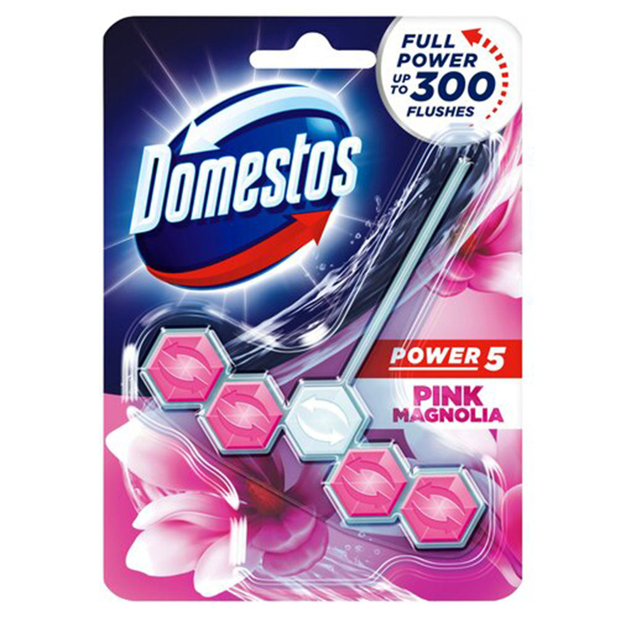Domestos - Power 5 Pink Mangnolia Rim Block - 55g - Continental Food Store
