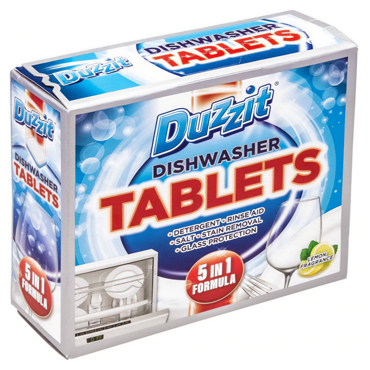 Duzzit - Dishwasher Tablets 5in1 Lemon Fragrance - 12 Tablets by Duzzit in a box.