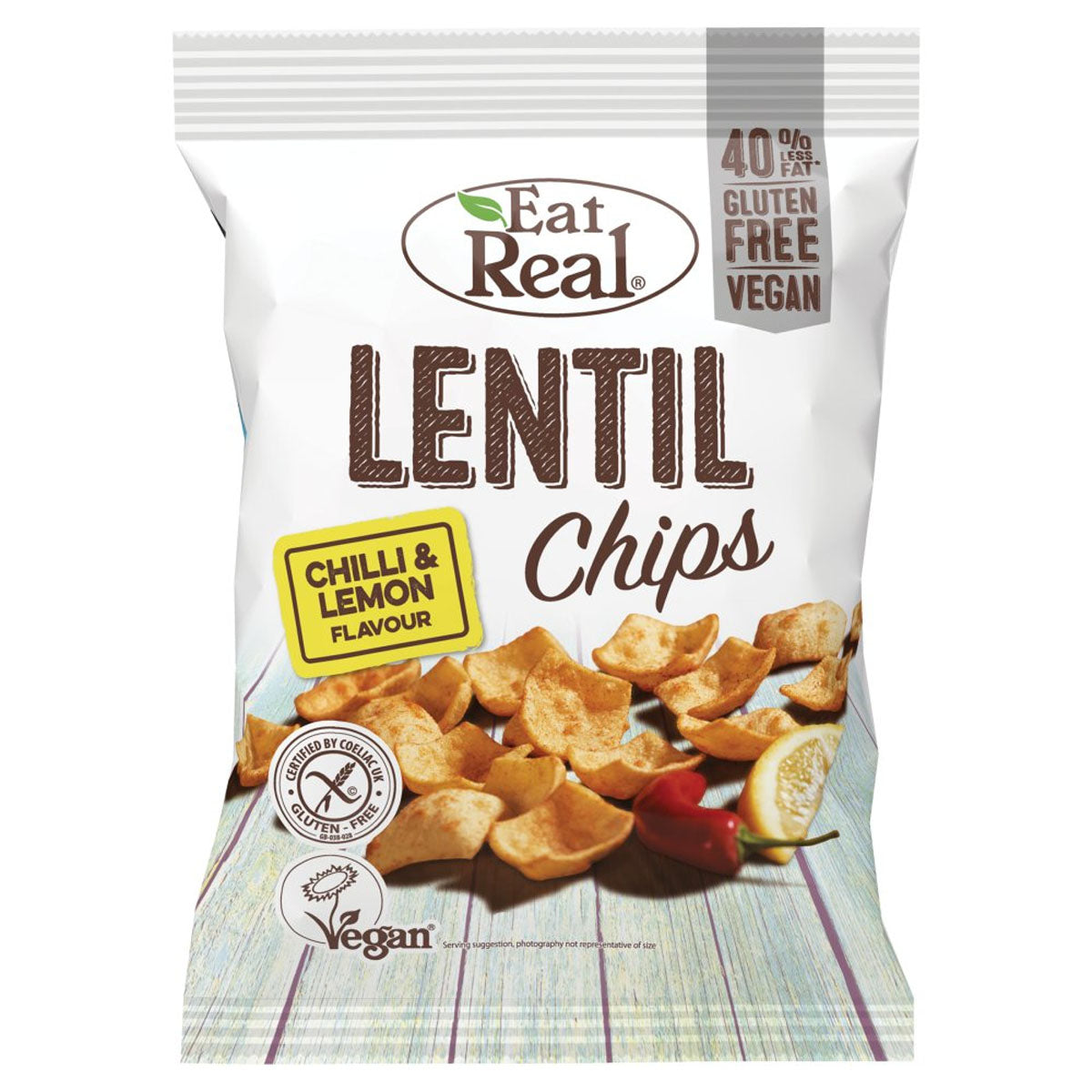 Eat Real - Lentil Chips Chilli and Lemon Flavour - 40g - Continental Food Store