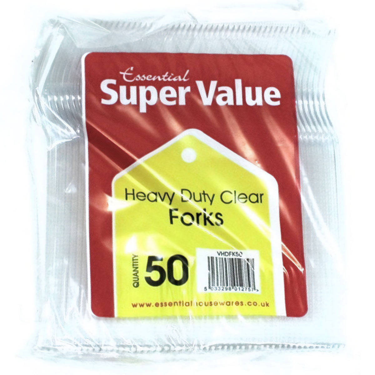 Essential - Clear Heavy Duty Forks - 50 Pack - Continental Food Store