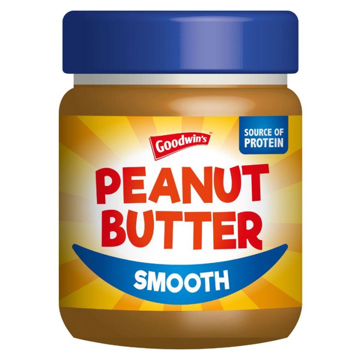 A Goodwins - Smooth Peanut Butter - 340g jar on a white background.