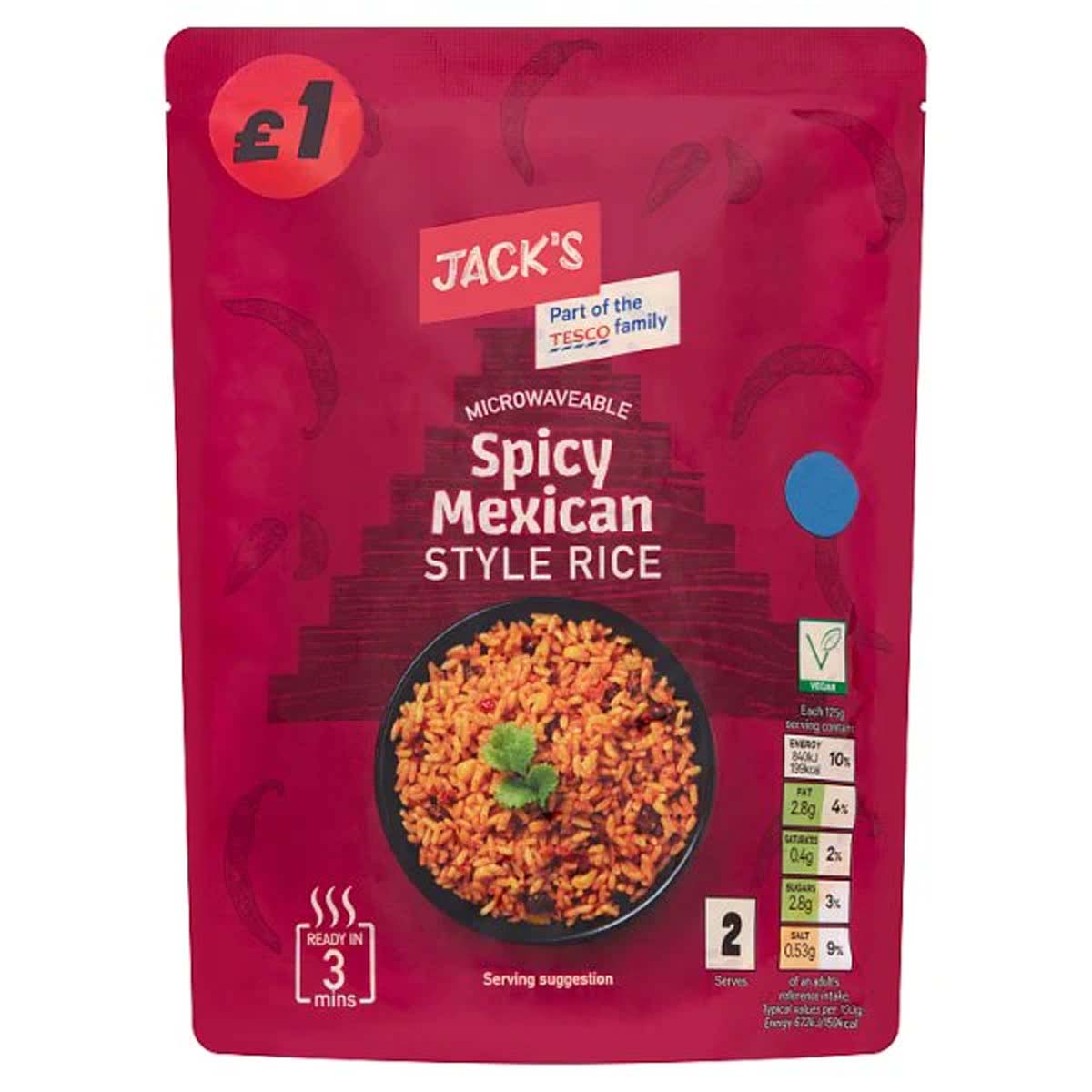 Jack's - Microwaveable Spicy Mexican Style Rice - 250g - Continental Food Store