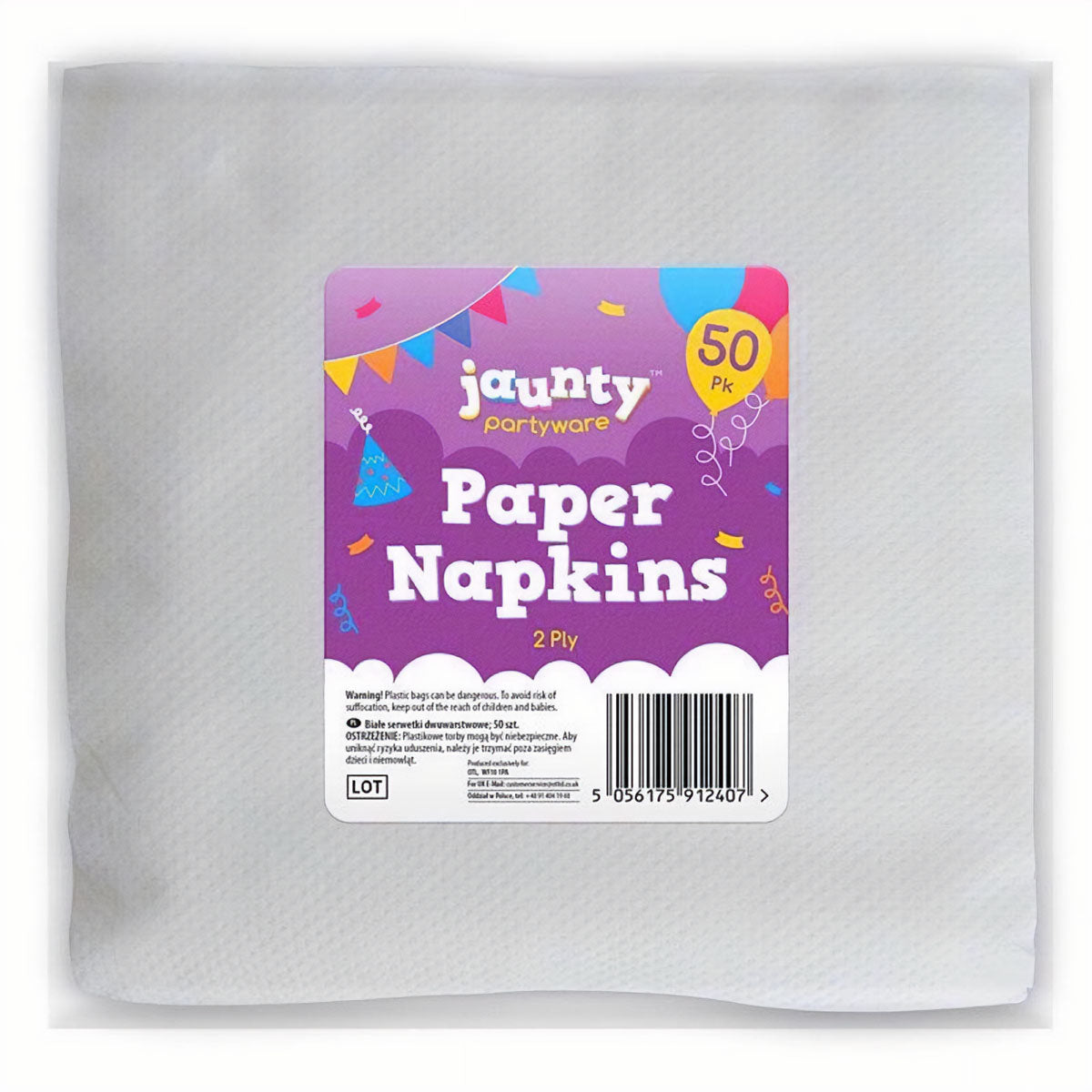 Jaunty - Party Paper Napkins - 50 Pack - Continental Food Store Jaunty - Party Paper Napkins - 50 Pack - Continental Food Store