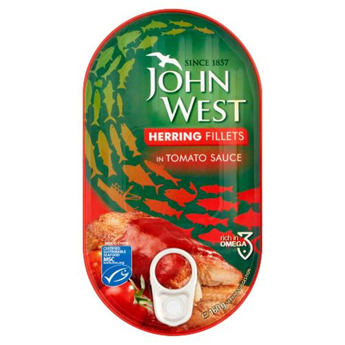 John West - Herrings Tomato - 160g - Continental Food Store