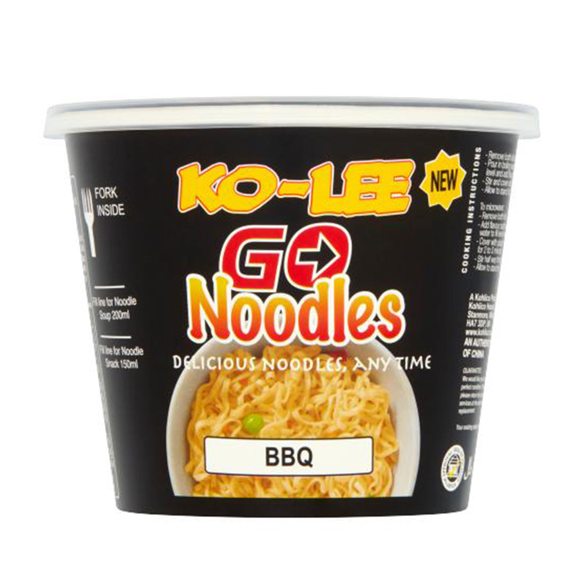 Ko-Lee Go Noodles - BBQ Flavoured - 65g - Continental Food Store Ko-Lee Go Noodles - BBQ Flavoured - 65g - Continental Food Store