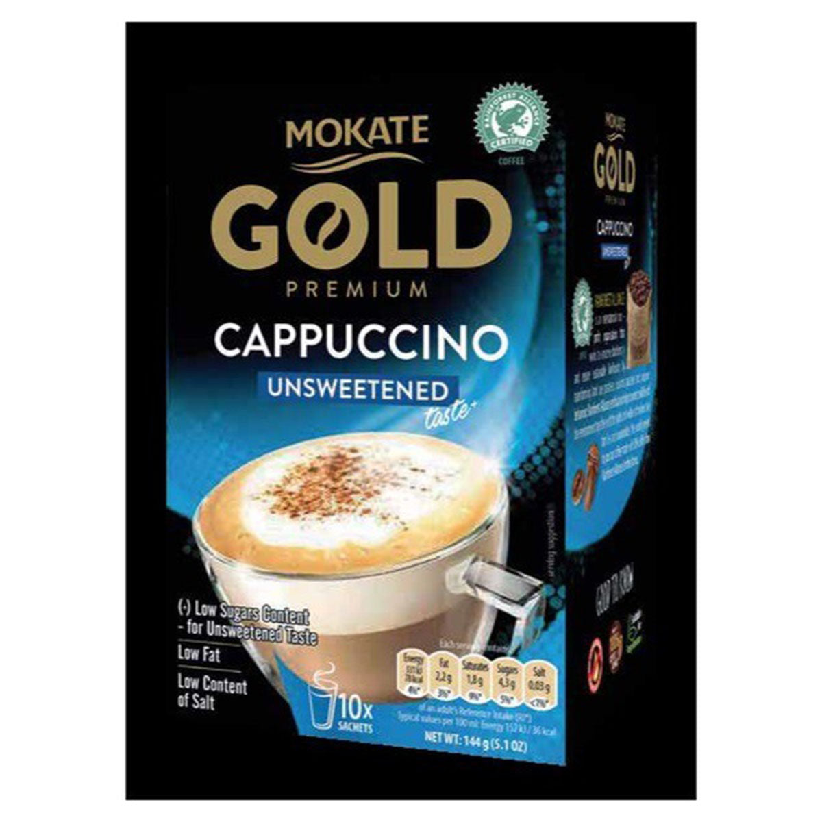 Mokate - Gold Premium Cappuccino Unsweetened 10 Sachets - 140g - Continental Food Store