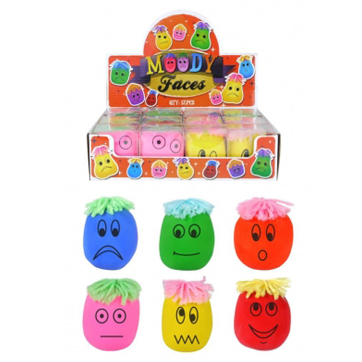 Moody - Face Squeeze Squishy Toy - 6cm - Continental Food Store