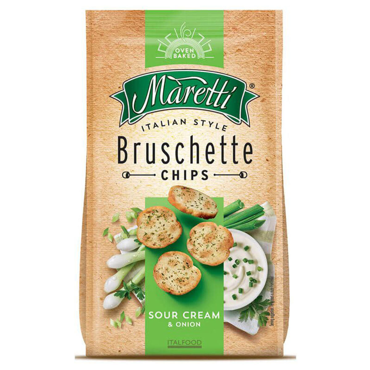Maretti - Bruschette Sour Cream & Onion - 70g - Continental Food Store Maretti - Bruschette Sour Cream & Onion - 70g - Continental Food Store