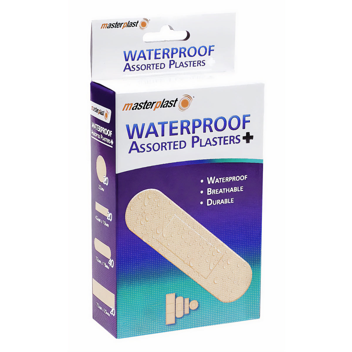 Masterplast - Waterproof Assorted Plasters - 100 Pack - Continental Food Store
