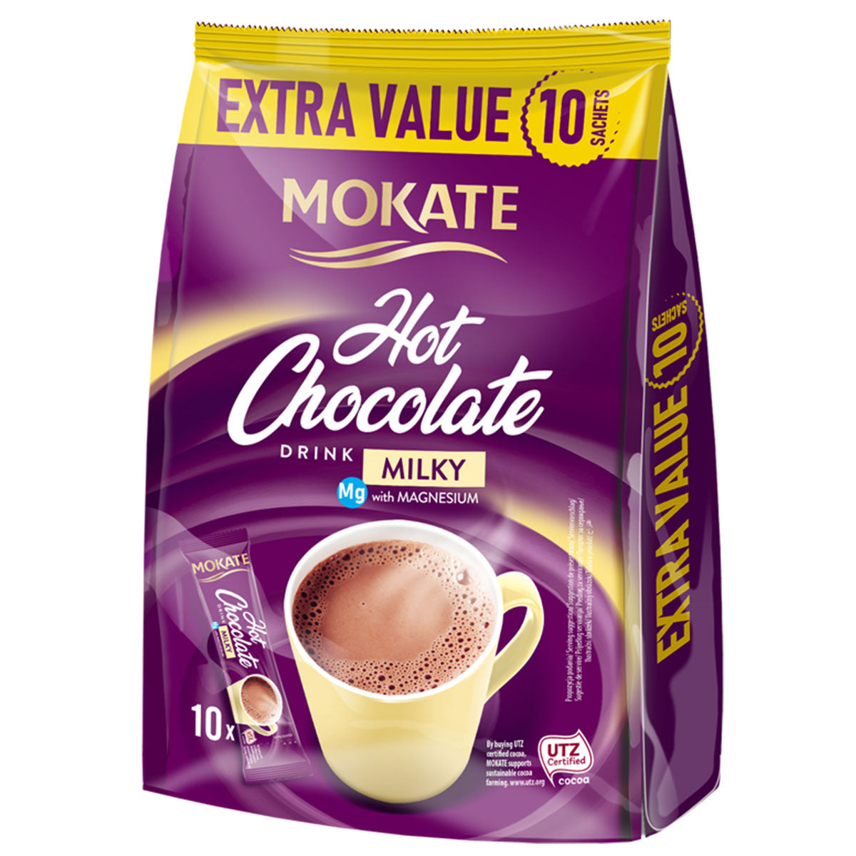 Mokate - Hot Milk Chocolate with Magnesium and Aromatic Note - 10 x 18g - Continental Food Store