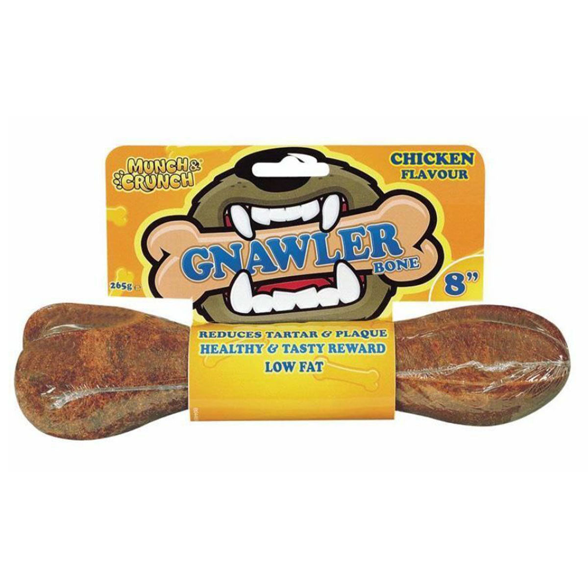 Munch & Crunch - 8" Gnawler Bone Chicken Flavour - 265g - Continental Food Store Munch & Crunch - 8" Gnawler Bone Chicken Flavour - 265g - Continental Food Store