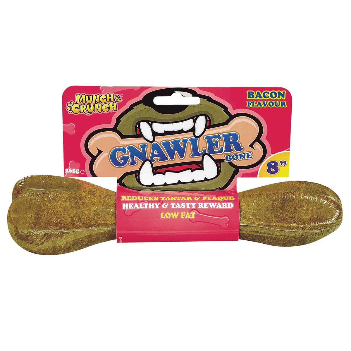 Munch & Crunch - Gnawler Bone Bacon 8" - 265g - Continental Food Store