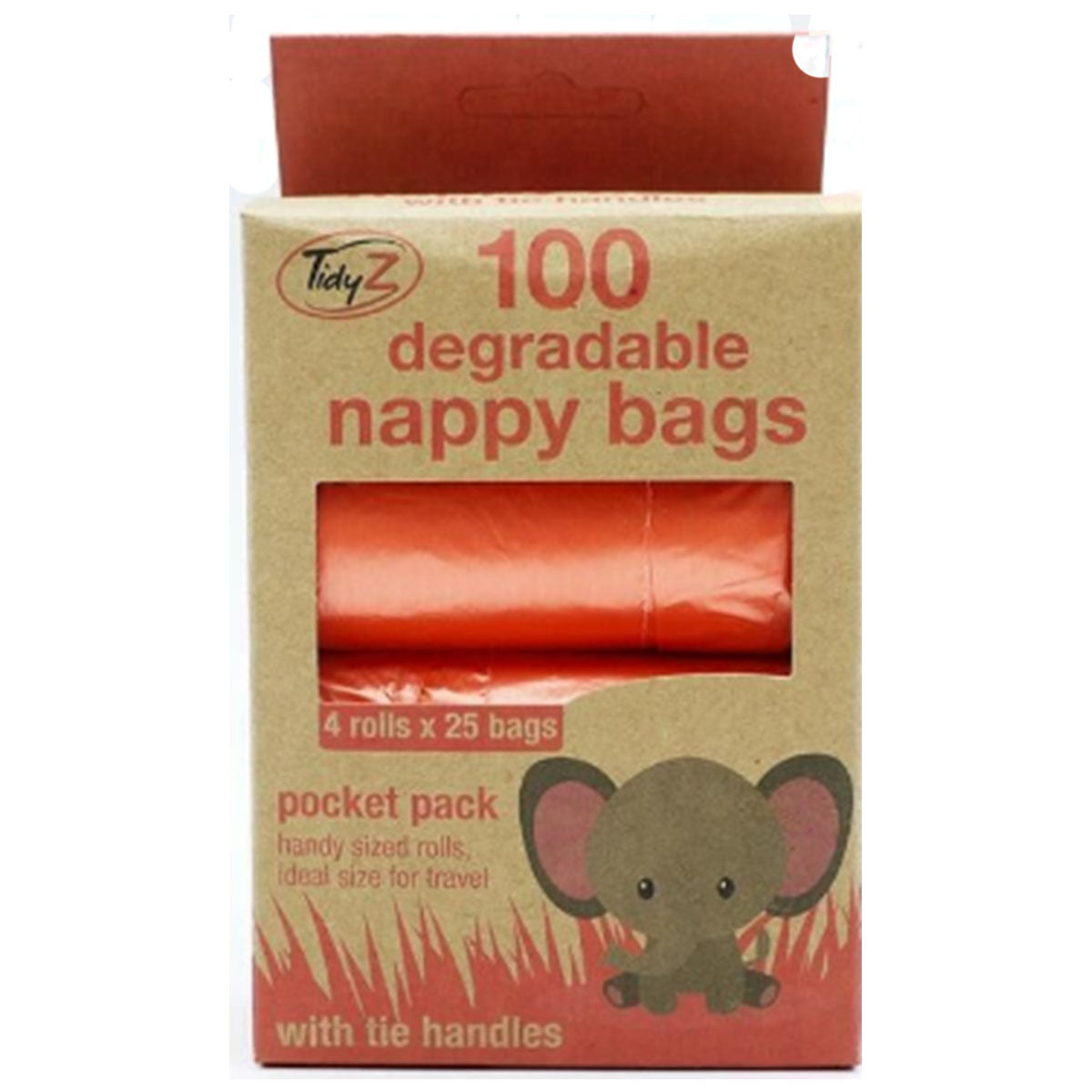 Tidyz - Degradable Pocket Pack Nappy Bags Pack - 100pcs - Continental Food Store