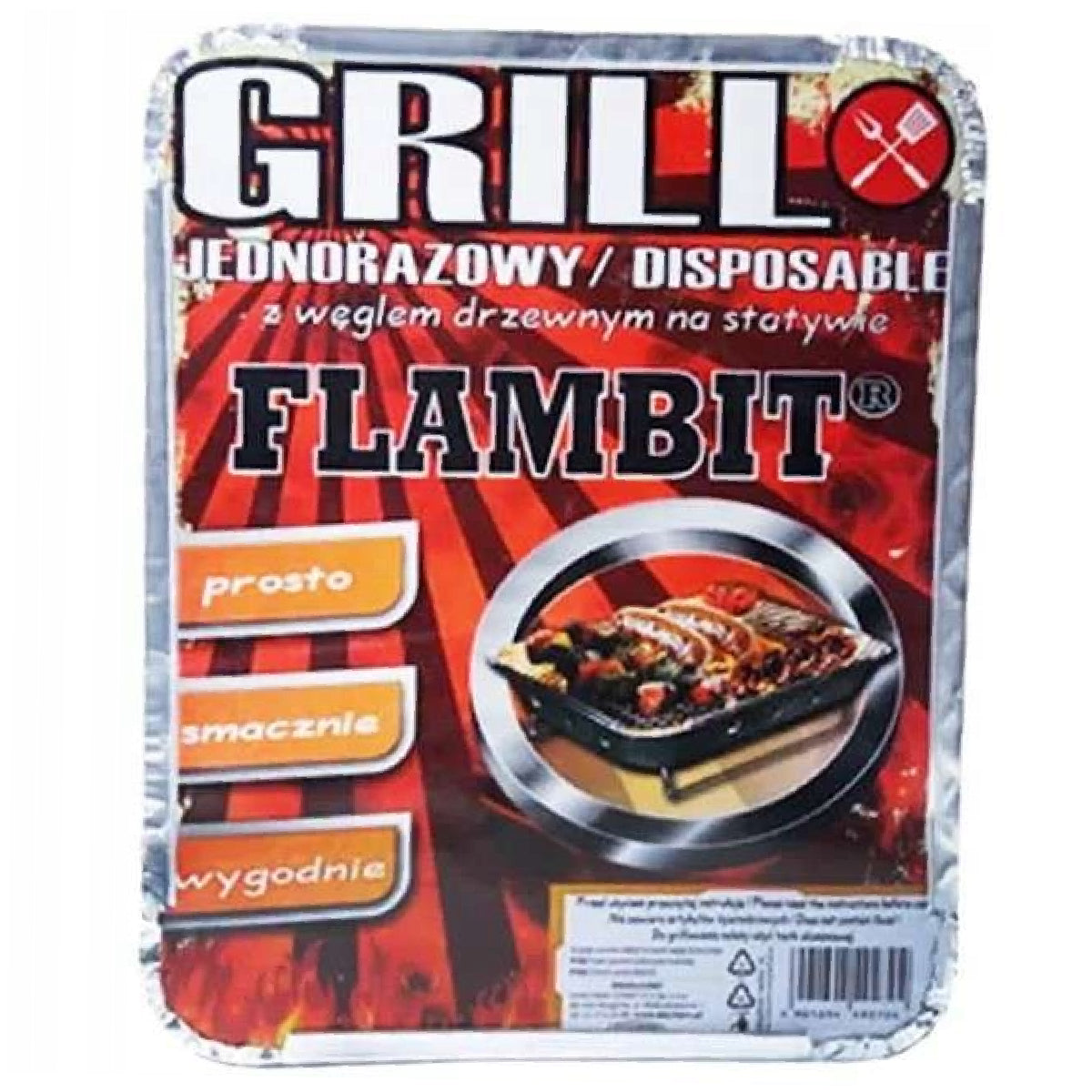 Flambit - Disposable Barbecue Grill with Charcoal - 2Pcs - Continental Food Store