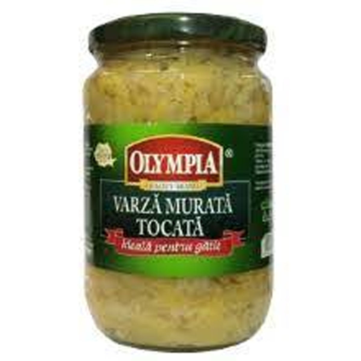 A jar of Olympia Chopped Sour Cabbage - 720g tota.