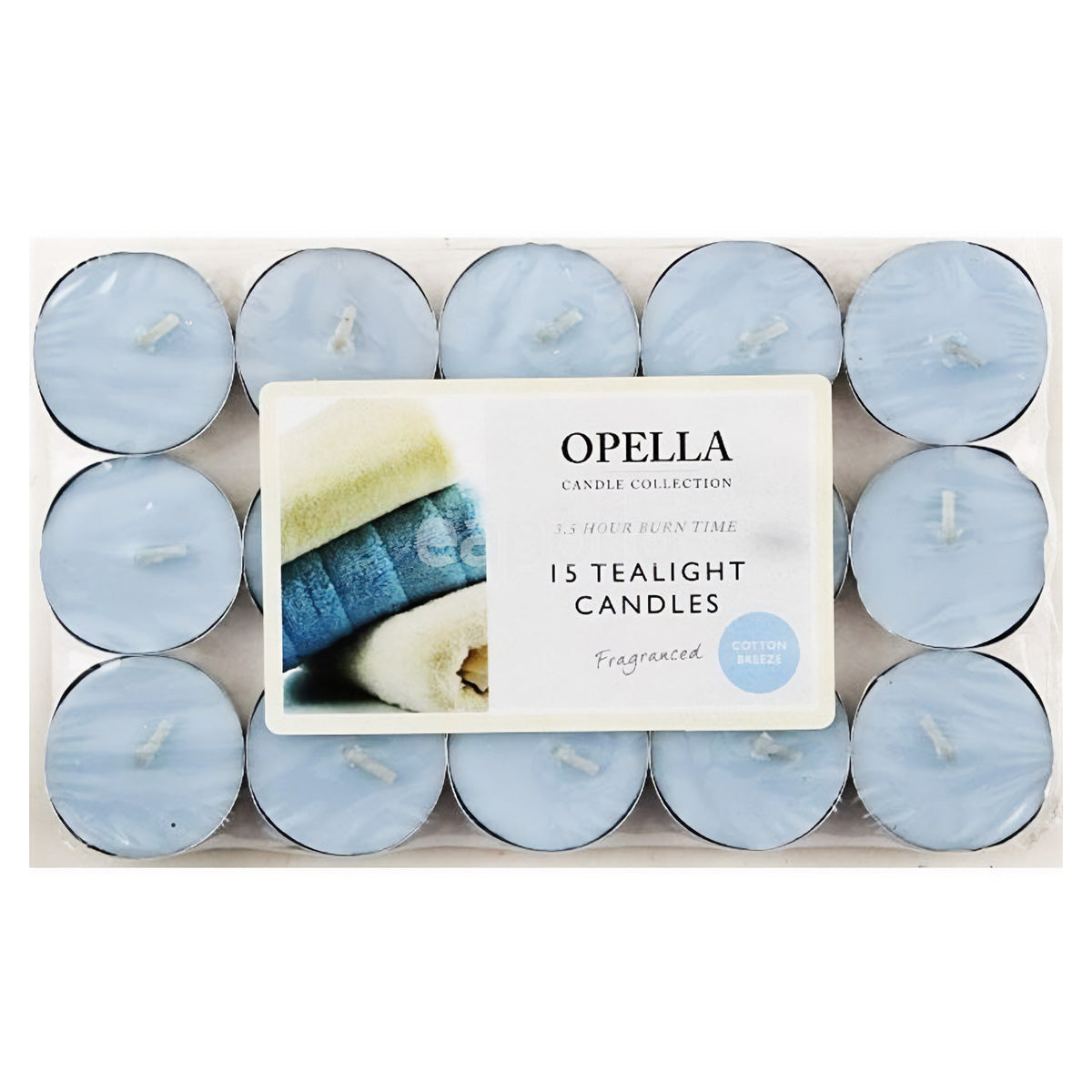Opella - Tealight Candles Cotton Breeze - 15 Pack - Continental Food Store