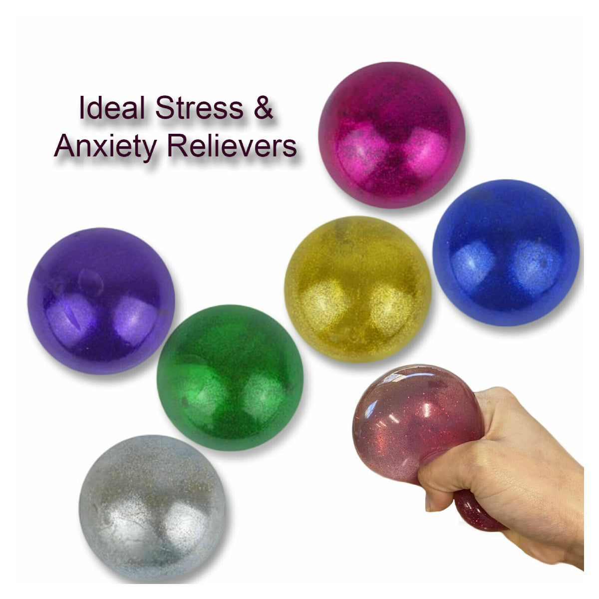 Galaxy Squeeze Ball - Galaxy Glitter Sensory Stress Relief Toys - 4Pcs - Continental Food Store