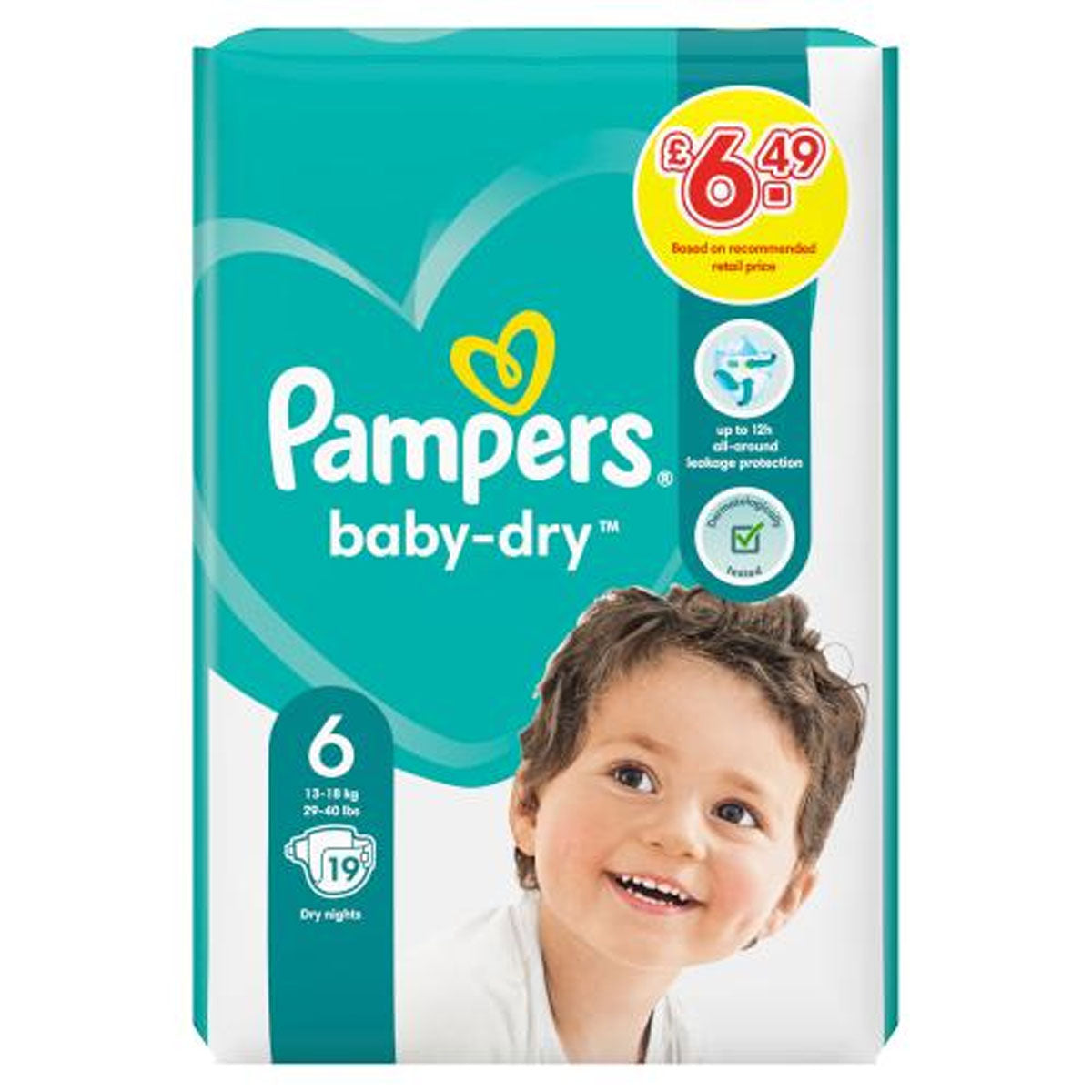 Pampers - Baby-Dry Size 6, Nappies, - 13kg - 18kg - Continental Food Store