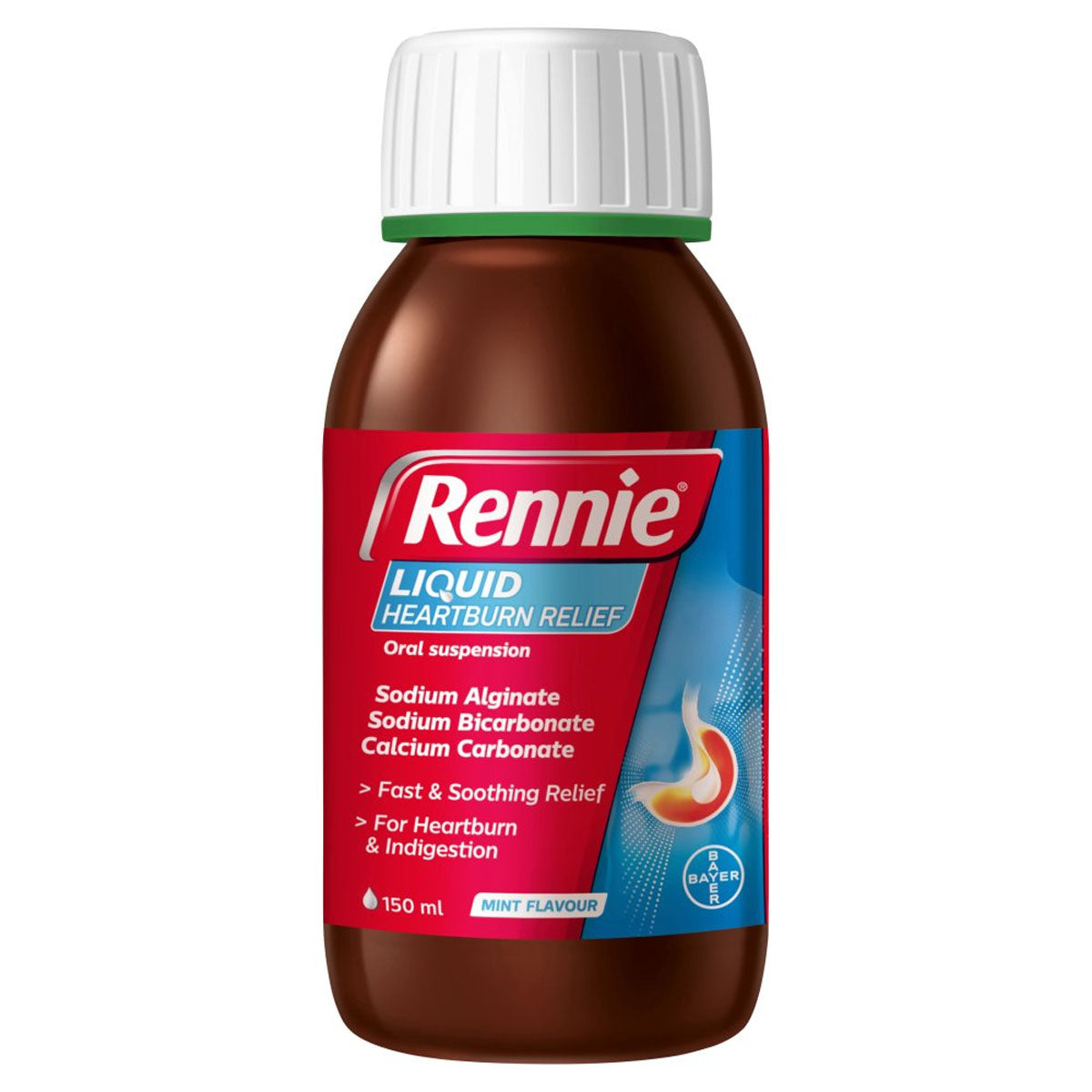 Rennie - Liquid Heartburn & Indigestion Relief Peppermint - 150ml - Continental Food Store Rennie - Liquid Heartburn & Indigestion Relief Peppermint - 150ml - Continental Food Store