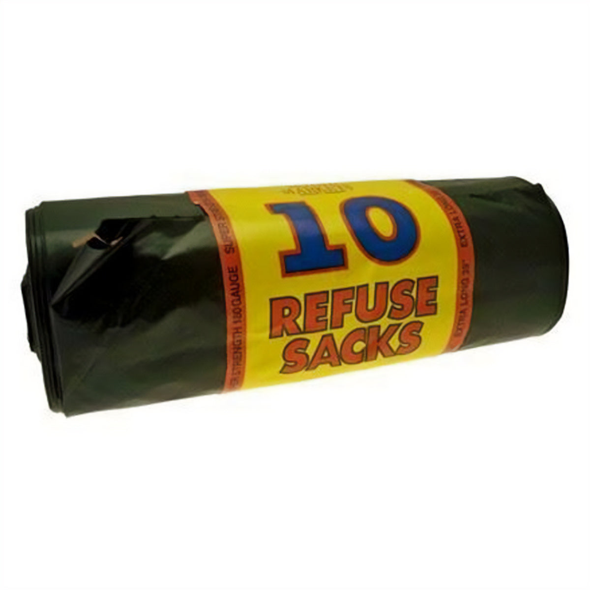 A roll of Royal Markets Refuse Sacks - 10 Pack on a white background. A roll of Royal Markets Refuse Sacks - 10 Pack on a white background.