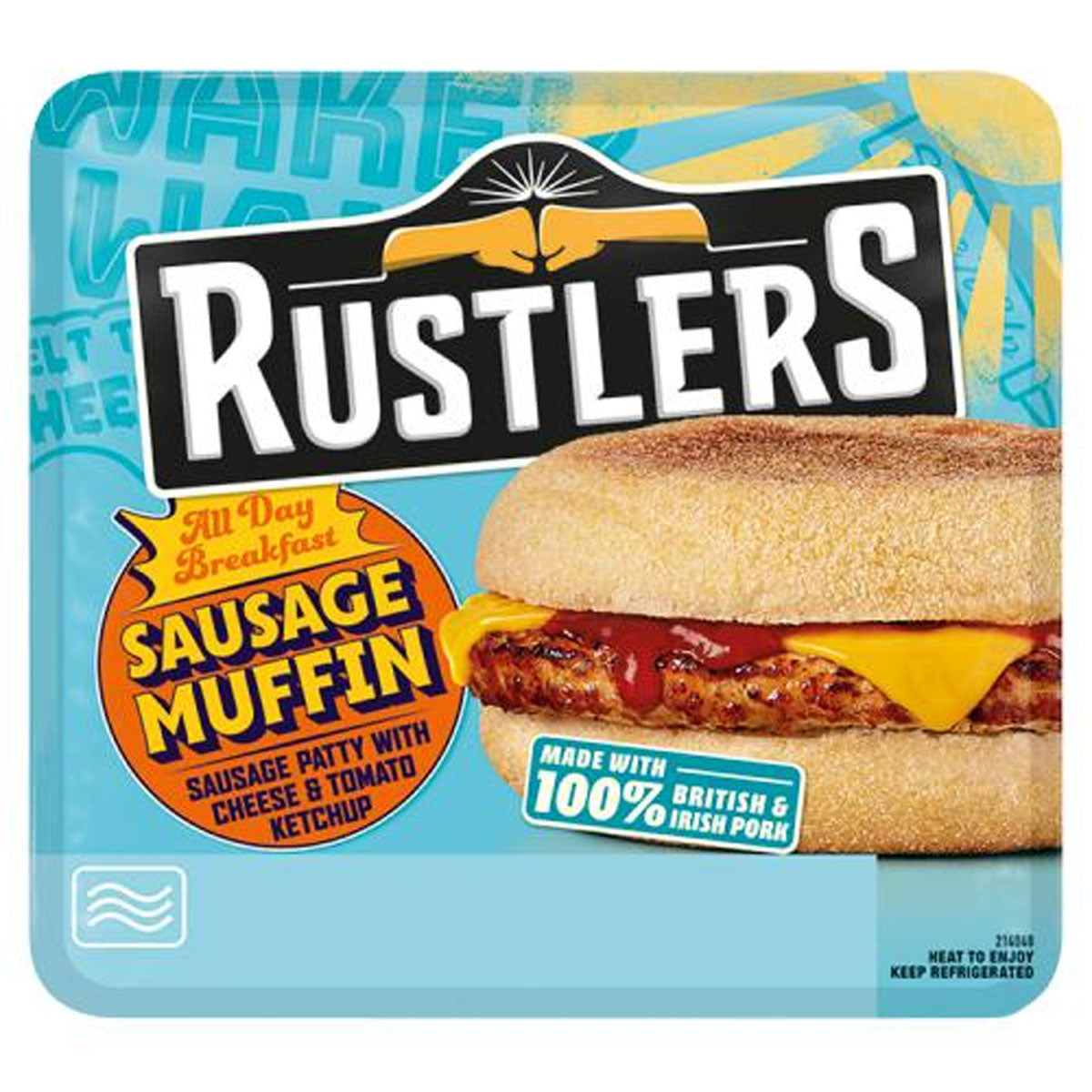 Rustlers - All Day Breakfast Sausage Muffin - 155g - Continental Food Store