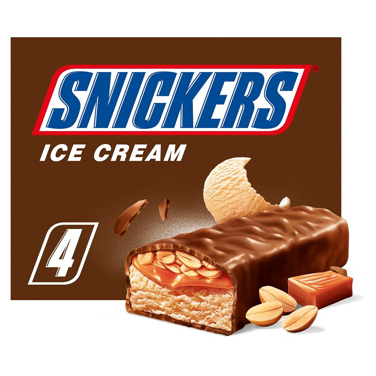 Snickers - Chocolate Peanut Ice Cream Bar - 4x53g - Continental Food Store Snickers - Chocolate Peanut Ice Cream Bar - 4x53g - Continental Food Store