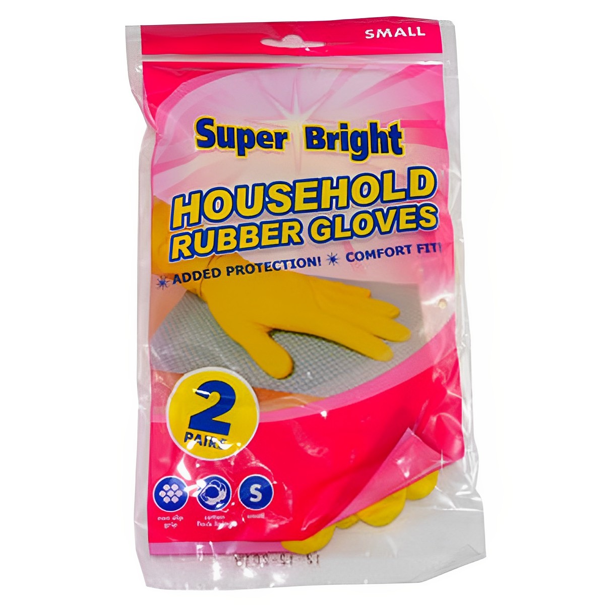 Super Bright - Rubber Gloves Small - 2 pairs - Continental Food Store