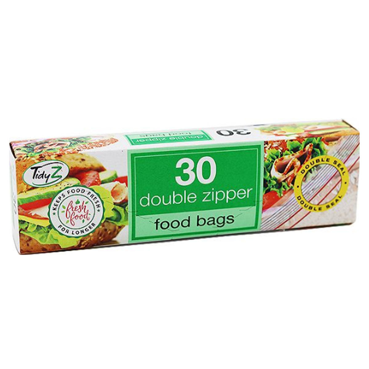 TidyZ - Double Zipper Food Bags - 30pcs - Continental Food Store TidyZ - Double Zipper Food Bags - 30pcs - Continental Food Store