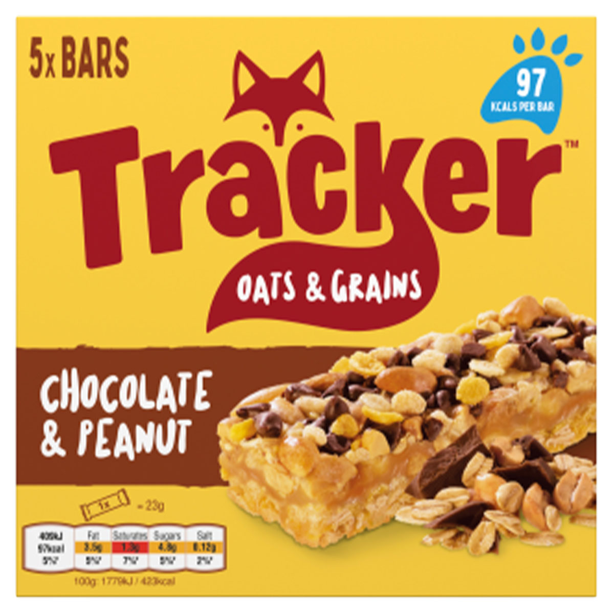 Tracker - Chocolate & Peanut Oat Bars - 5 x 26g - Continental Food Store