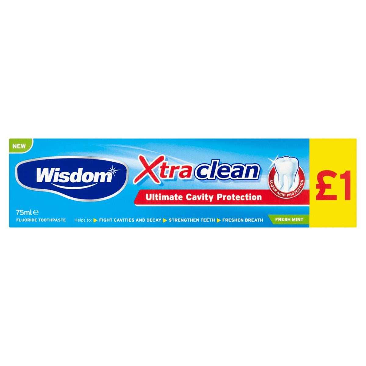 Wisdom - Xtra Clean Ultimate Cavity Protection Fluoride Toothpaste Fresh Mint - 75ml - Continental Food Store