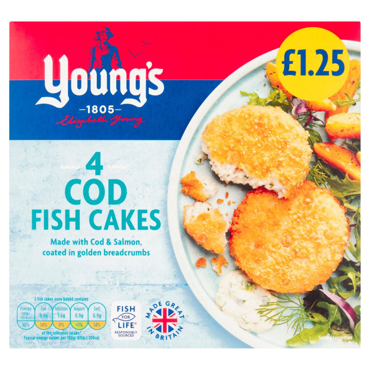 Young's - 4 Cod Fish Cakes - 200g - Continental Food Store