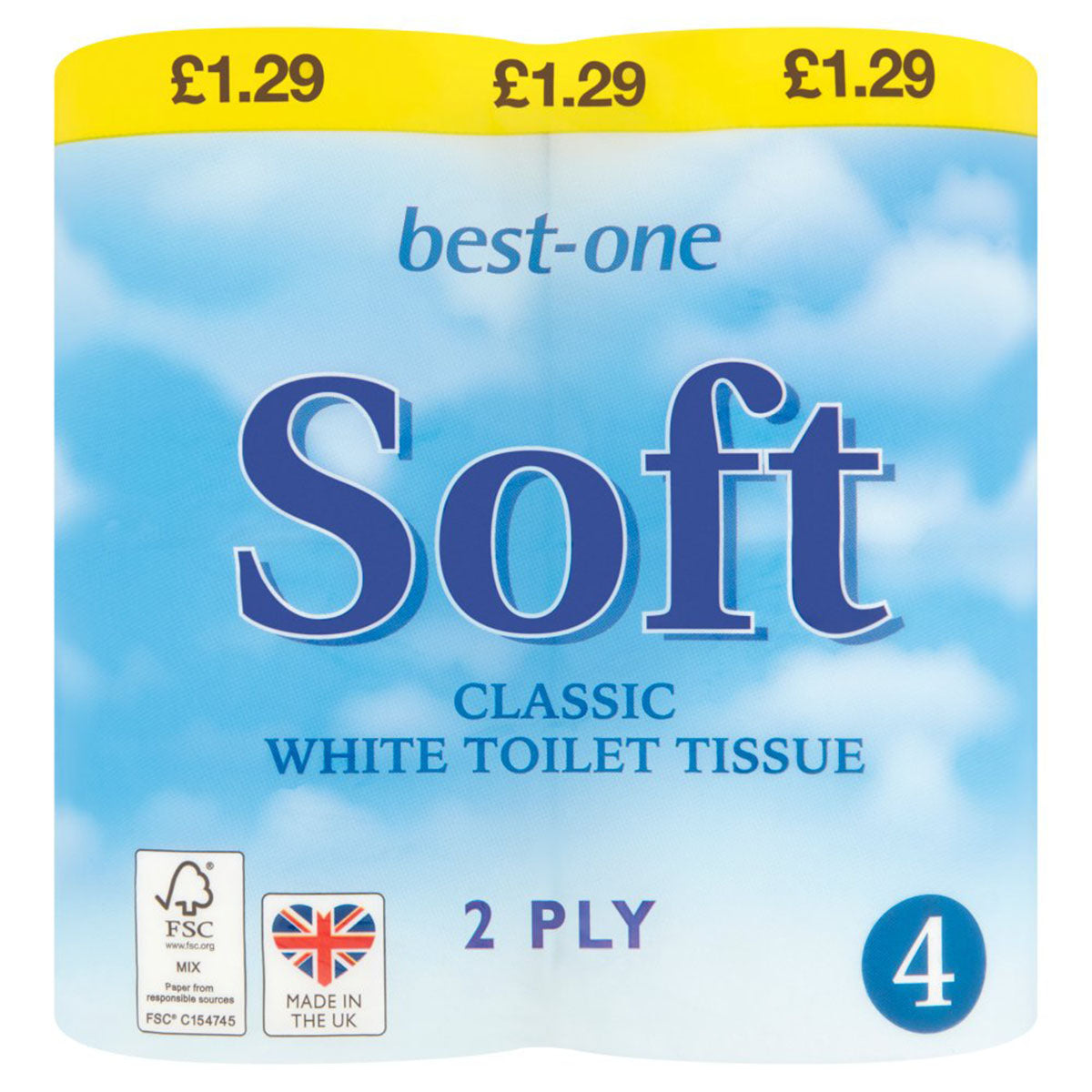 Best one - 4 Soft Classic White Toilet Tissue - 2 Ply - Continental Food Store
