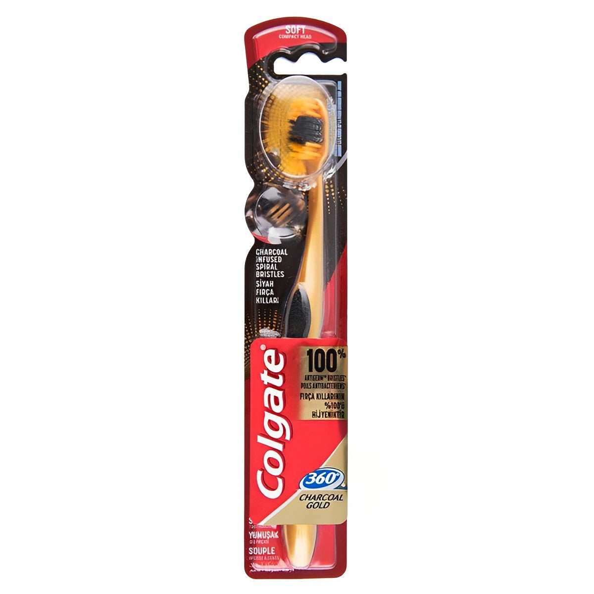 Colgate - 360 Degrees Charcoal Gold Toothbrush - 1pcs - Continental Food Store
