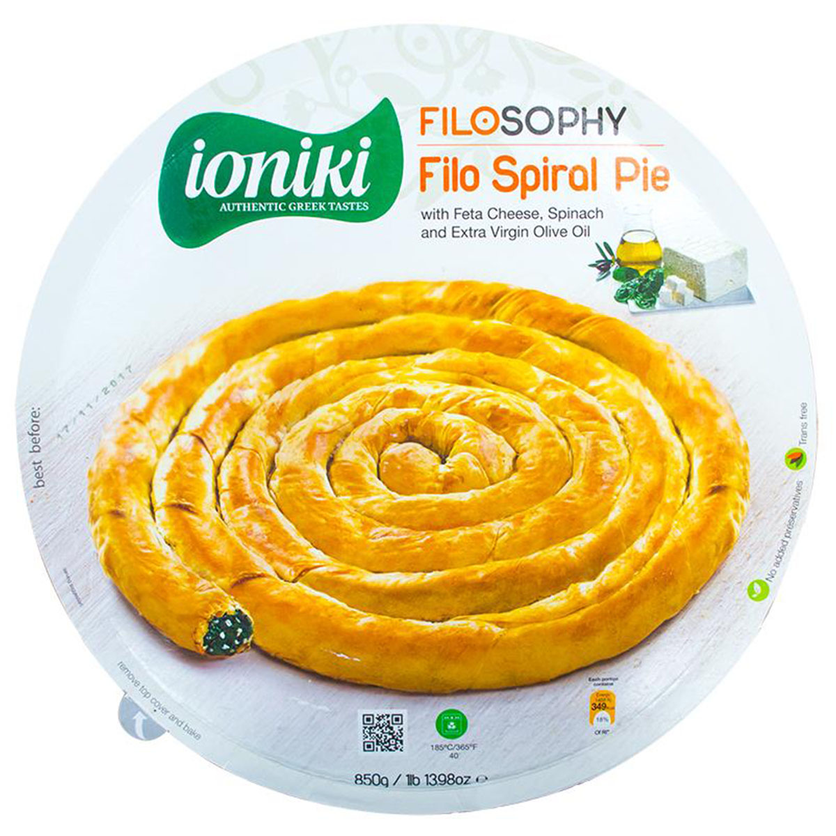 Filosophy - Pie With Spinach & Feta Cheese - 850g - Continental Food Store