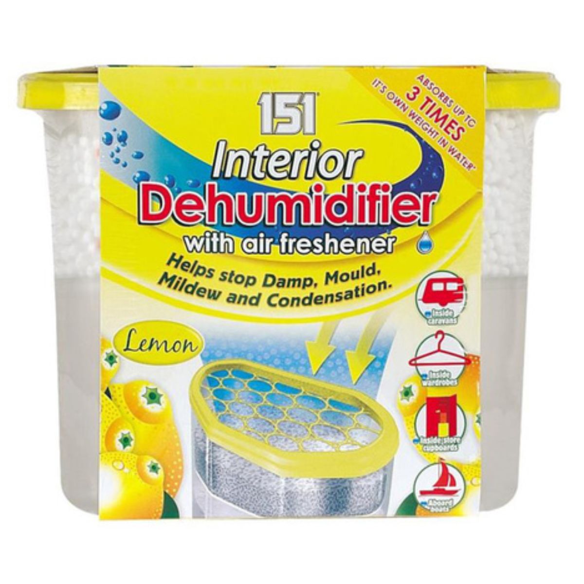Interior 151 - Interior Dehumidifier Lemon Dehumidifier with Air Freshener - 300g.