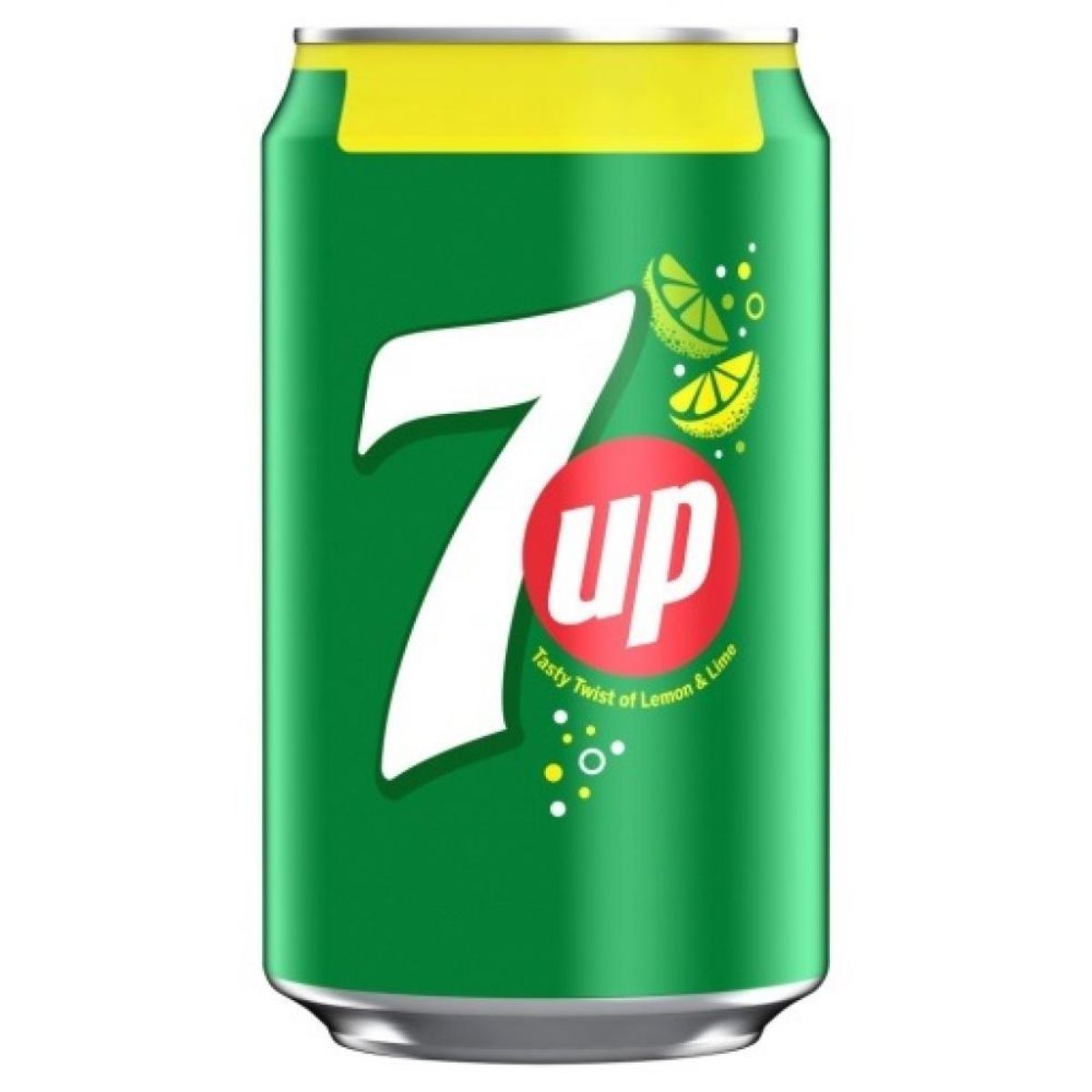 A can of 7up - Regular Can - 330ml lemonade on a white background.