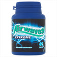 Airwaves Extreme Sugar Free Chewing Gum by Airwaves comes in a blue plastic 64g container with a lightning design, featuring long-lasting flavour and powerful breath freshening.