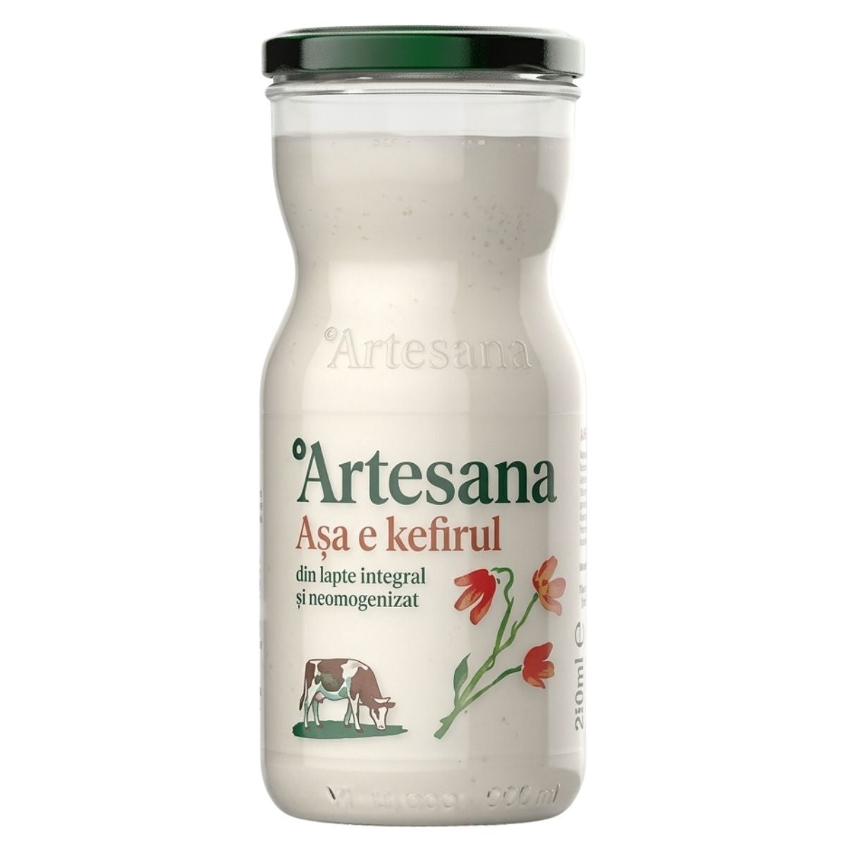 Jar of Artesana kefir with branding and product details on a white background