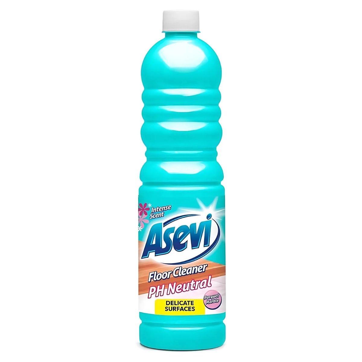 A bottle of Asevi - pH Neutral Floor Cleaner - 1L leaves delicate surfaces with a streak-free shine, complemented by its intense scent and natural soap enhancement.