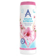 Astonish Shake & Fresh carpet fresher with pink blossom design on a white background