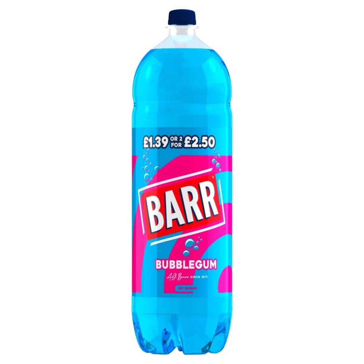 Bottle of Barr Bubblegum on a white background