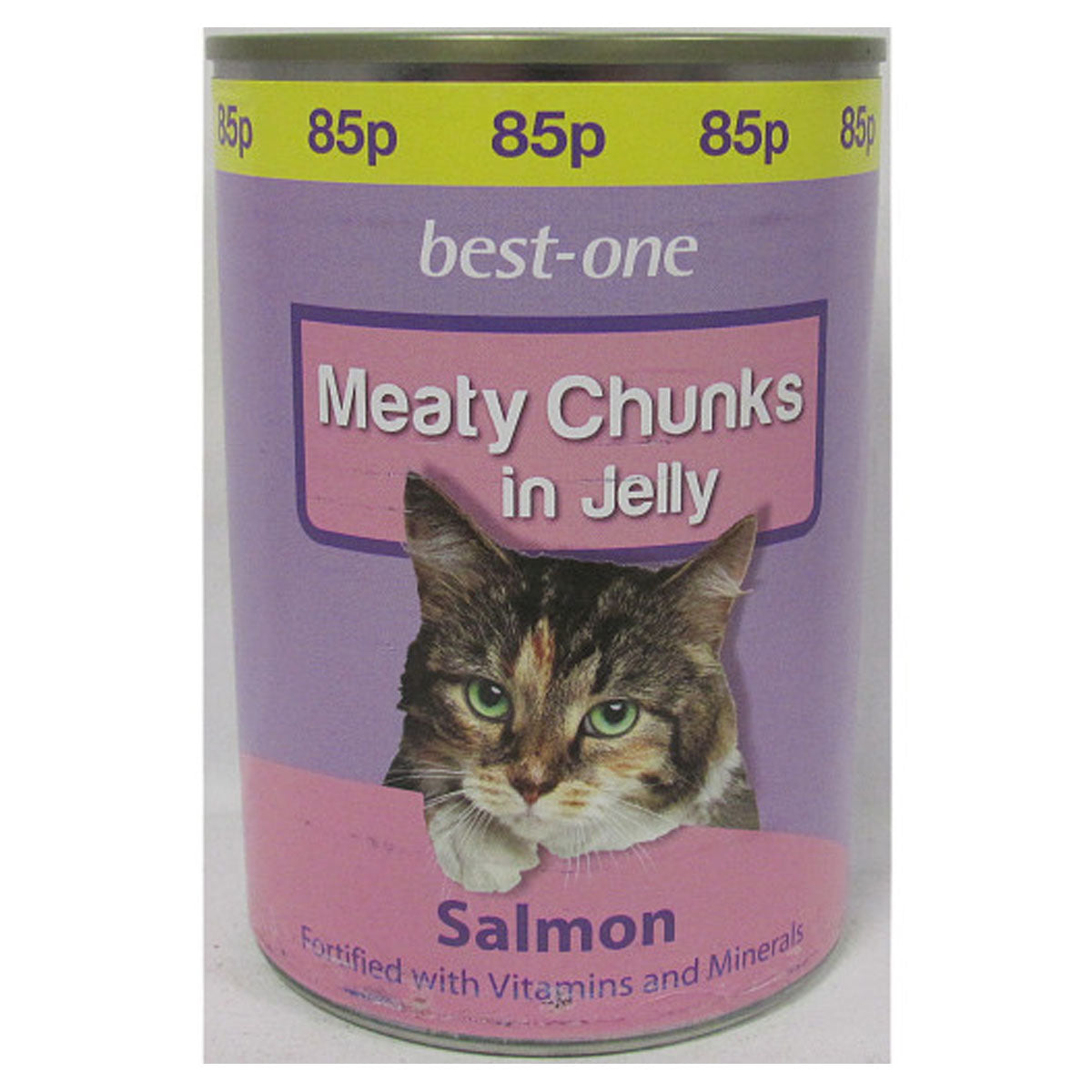 A can of Best One - Cat Food Salmon - 400g meat chunks in jelly salmon.