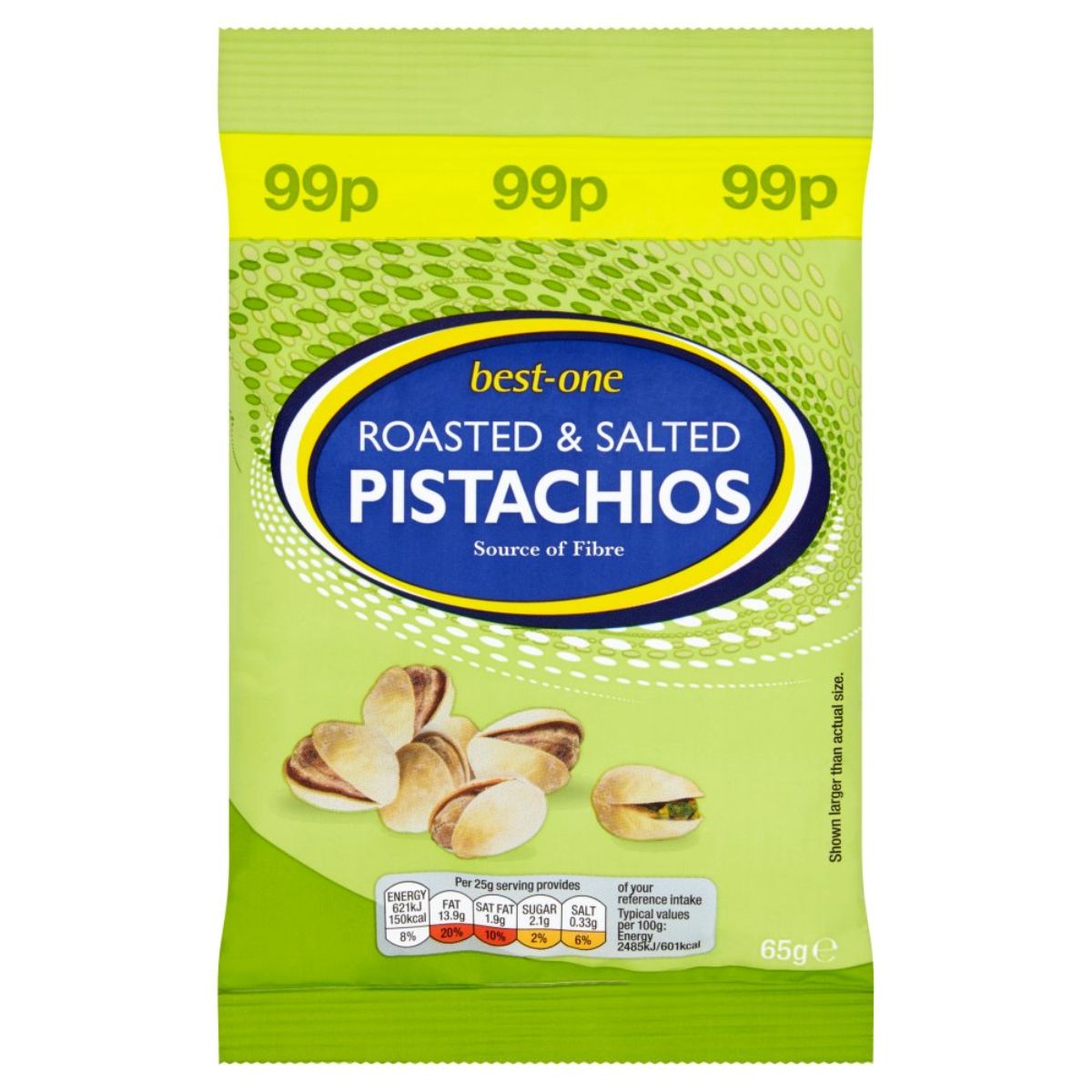 Best One - Roasted & Salted Pistachios - 65g are delicious.